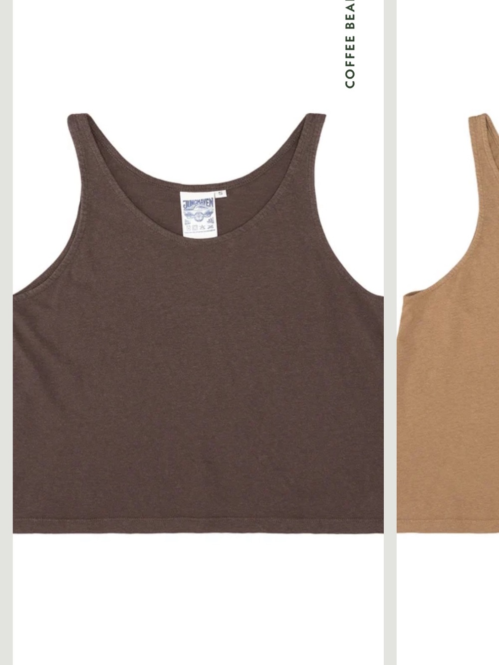 Jungmaven Cropped Tank, Coffee Brown